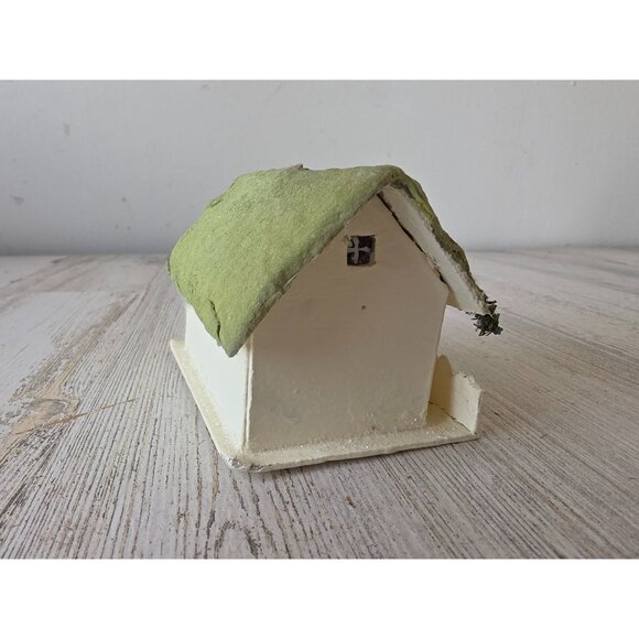 Seasons Cannon falls light up paper mache house green glitter sparkle Xmas villa - Picture 4 of 6